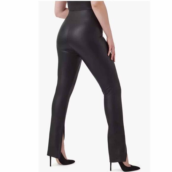 SPANX Faux Stretch Legging Front Split Hem Stretch Size XL Black Casual - Picture 13 of 14
